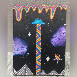 Colorful UFO Art Painting